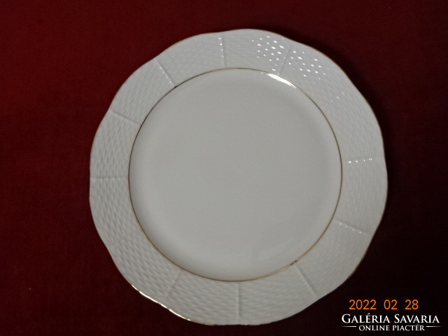Herend porcelain flat plate with gold border. Indication: 524. Vanneki! Jókai.