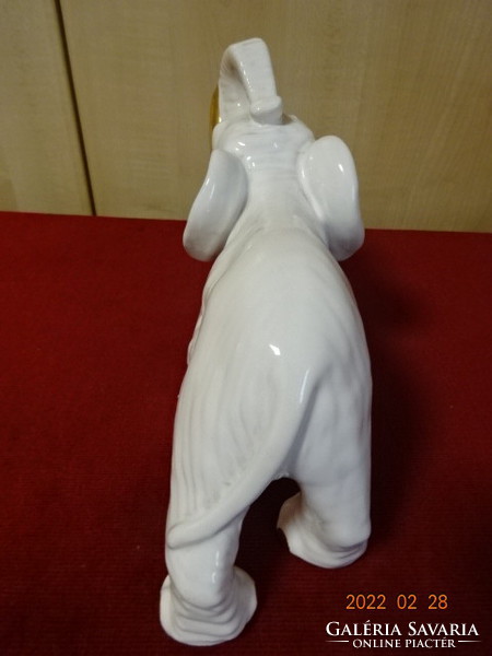 German porcelain figurine with white elephant gold fangs, height 15.2 cm. He has! Jókai.