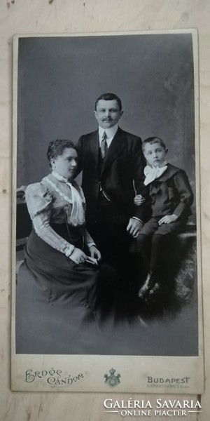 Antik családi fotó Erdős Sándor Budapest Károly körút Műterméből