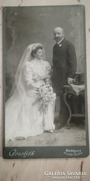 Antique wedding photo from the workshop of István Goszleth and his son
