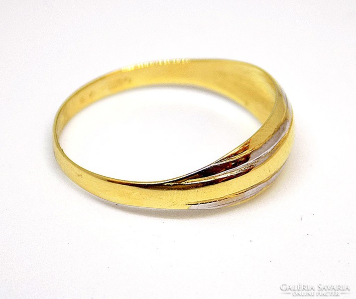 Sárga-fehér arany kő nélküli gyűrű (ZAL-Au78257)