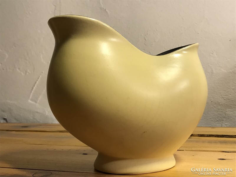 West-German waechtersbach 1950s decorative yellow vase t-155