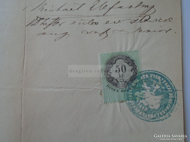 Za392.6 Old document Pest Elephant Michael - 1870 - document stamp