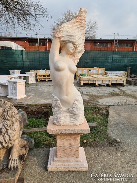 Female nude abstract marble fountain