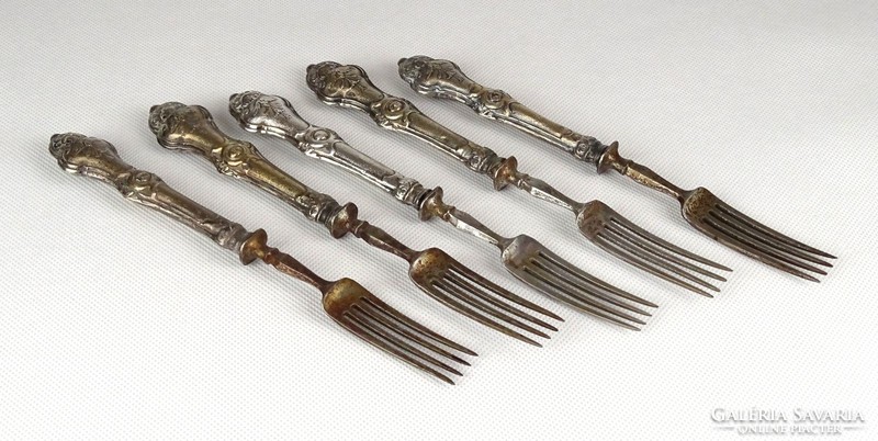 1D480 antique silver handle fork set 5 pieces