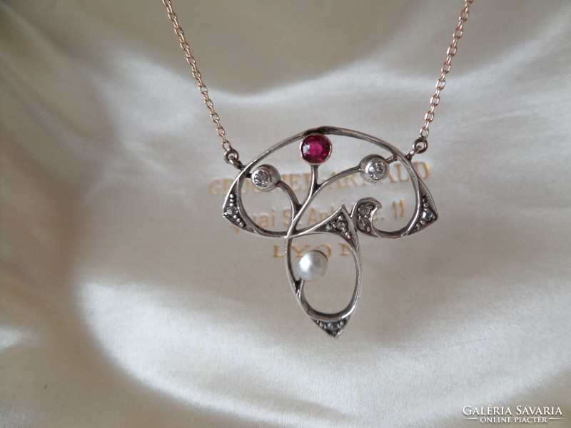 Jugendstil diamond gold collie / necklace / necklace