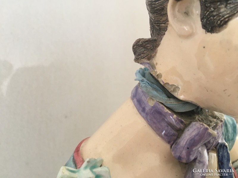 Damaged antique faience bust / statue