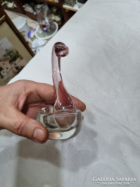 Old glass swan figurine