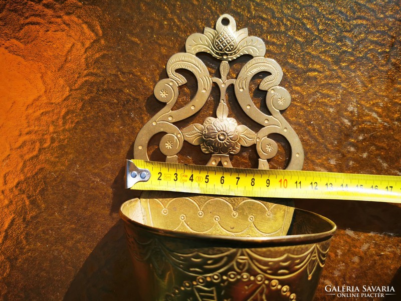 Copper wall decoration, flower holder
