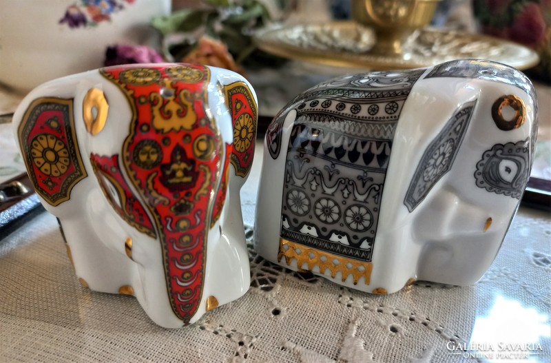 Noritake Mlesna Lanka porcelán elefánt só bors szóró, párban