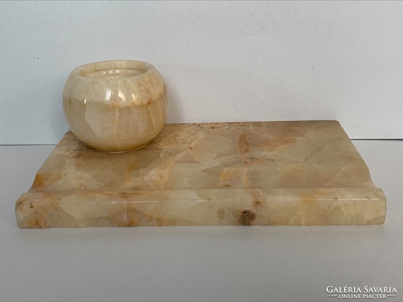Old marble inkwell