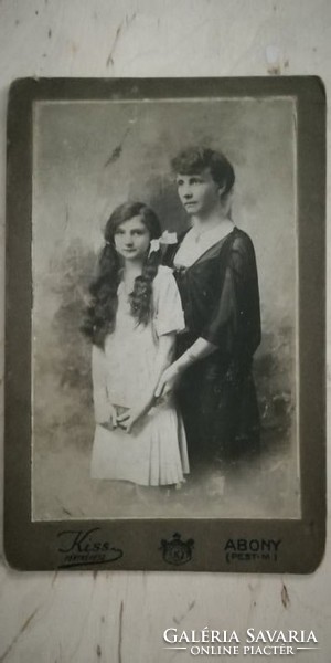 Antique photo of mother and daughter kiss gyula photo from abony's workshop