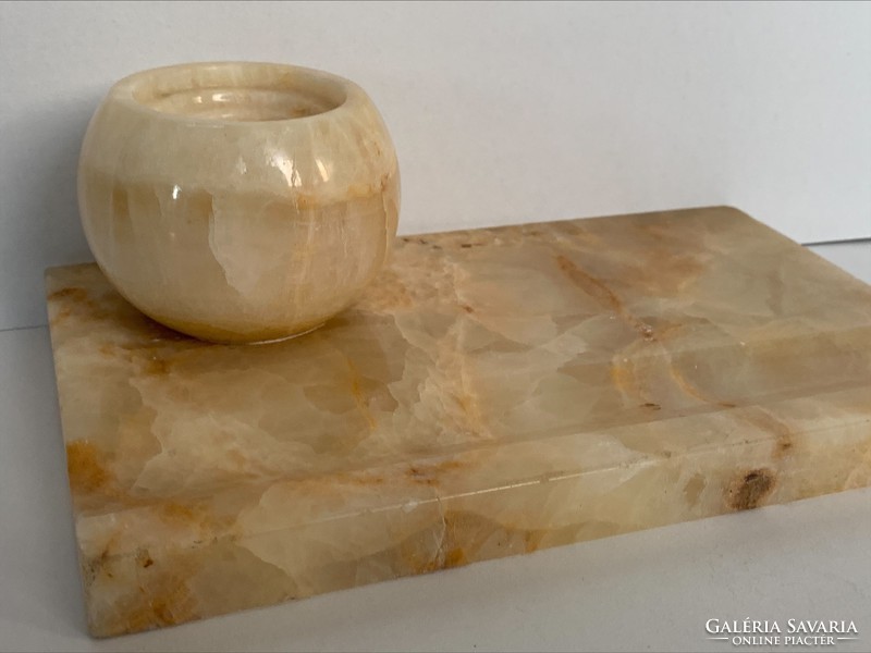 Old marble inkwell