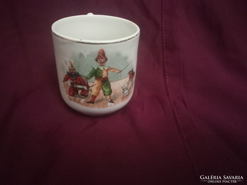 Fairy clown antique porcelain children's cup