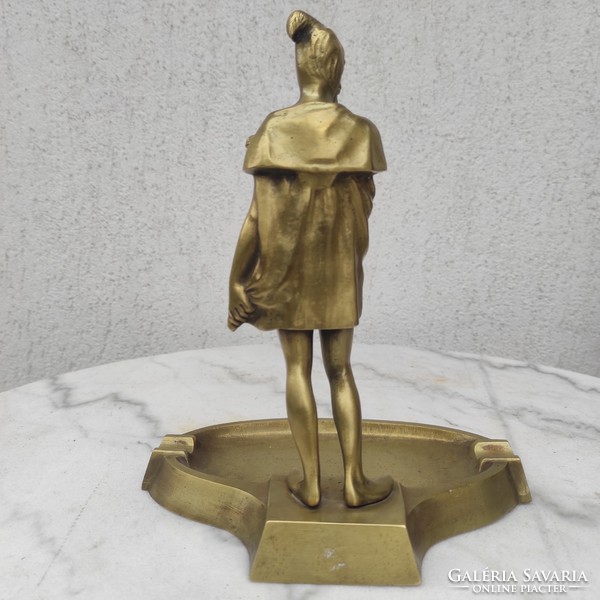 Gyönyörű különleges antik, bronz szobor, rendkívül mutatós . Szecessziós Wien, Bécsi, hamuzó,levél