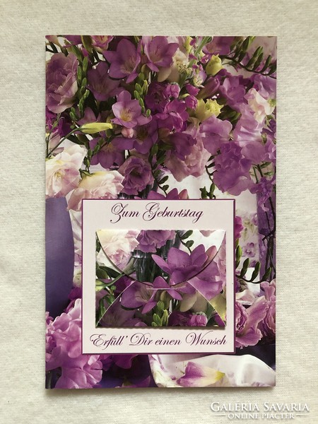 Floral flip postcard - small pocket