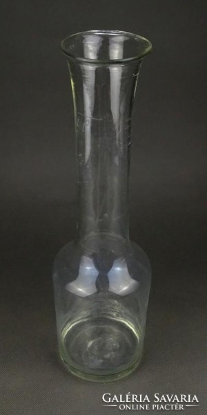 1H571 Régi kocsmaüveg nagyméretű hutaüveg dekantáló boros üveg 33.5 cm