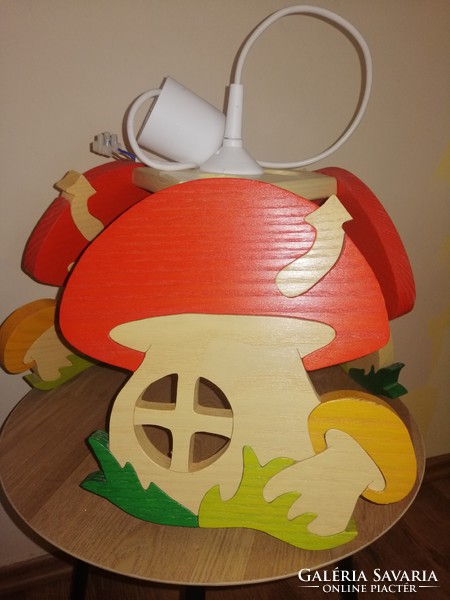 Wooden children's chandelier e27 60w mushroom 38x22x90cm. Negotiable !!