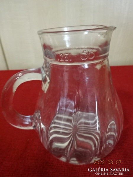 Glass pitcher, 0.25 liters, height 10.5 cm. He has! Jókai.