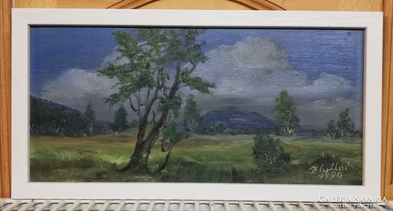Marked landscape, in new frame (k.M. 16 X 31, oil)
