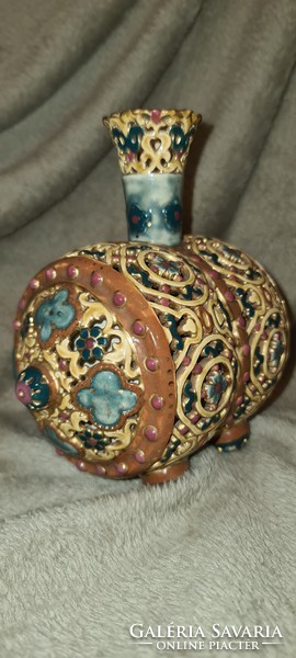 Zsolnay historicizing barrel vase is a rare shape