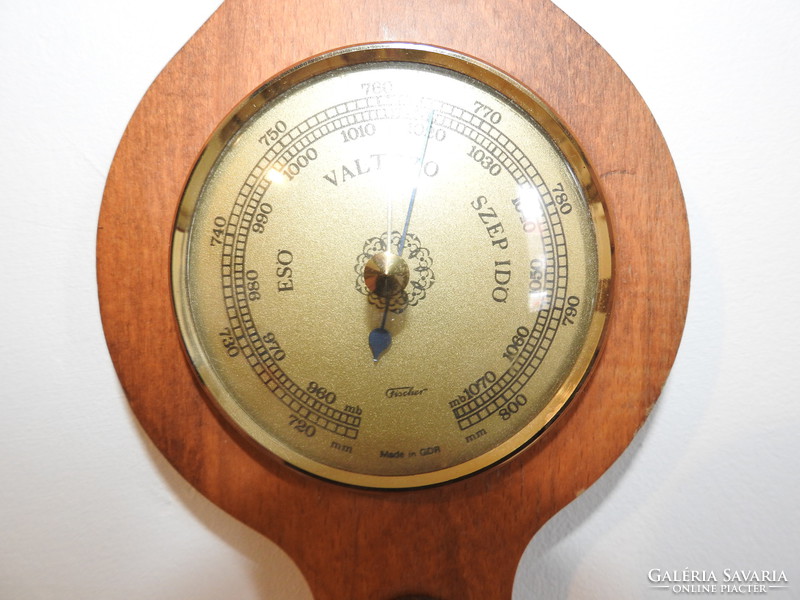 Wall wooden barometer - in Hungarian