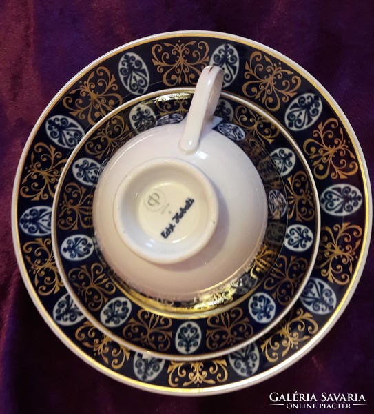 Cobalt blue tea cup with plates, breakfast set (l2063)