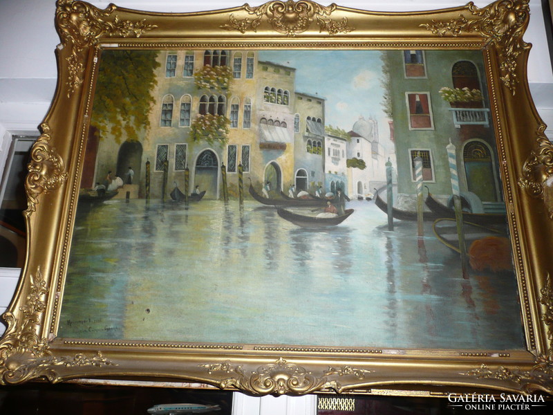 Marked antique Venetian oil on canvas 93 * 75 cm
