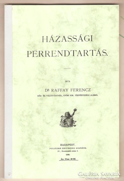 Ferencz Raffay: Marriage Procedure 1898