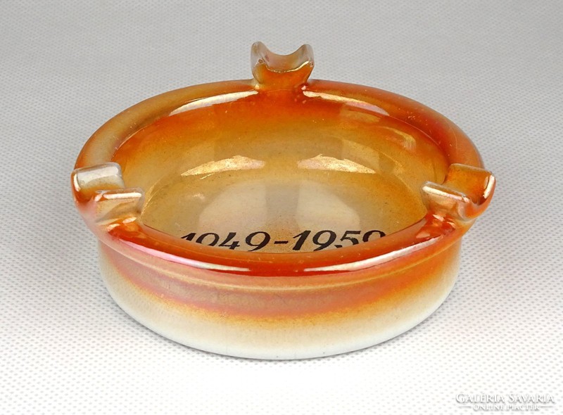 1D412 Régi narancs mázas kerámia emlék hamutál 1949-1959