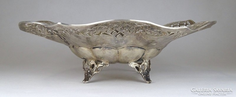 1G290 antique pierced beautiful hammered 13 latt silver serving bowl from 1803 680 g