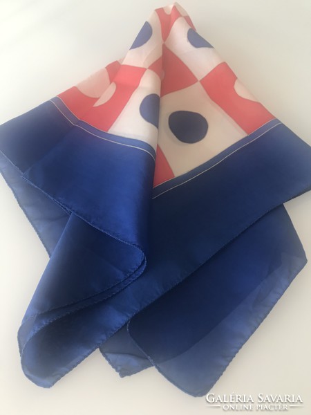 Retro polka dot silk scarf, 67 x 67 cm