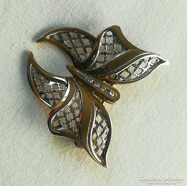 Butterfly silver brooch