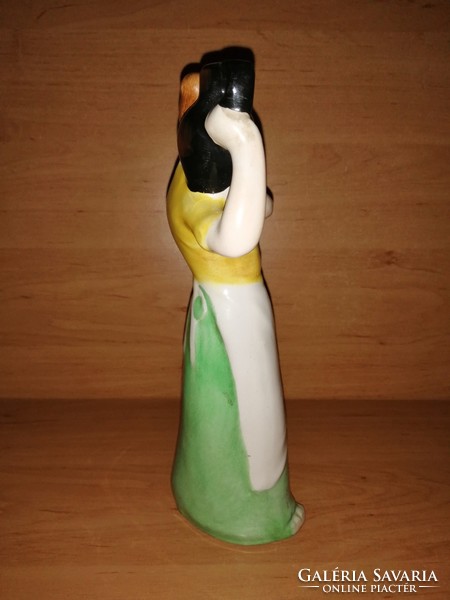 Bodrogkeresztúr ceramic jug girl figure 24 cm (po-3)