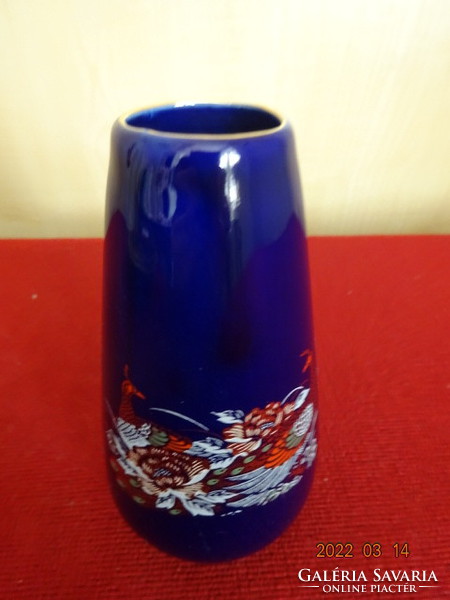 German porcelain vase with golden pheasants on a cobalt blue background. He has! Jókai.