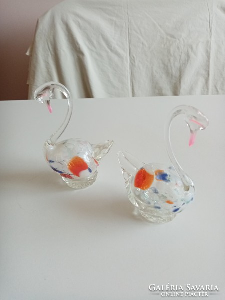 Murano glass swans