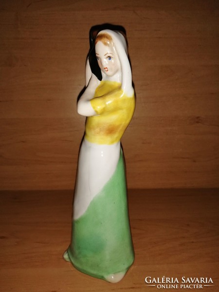 Bodrogkeresztúr ceramic jug girl figure 24 cm (po-3)