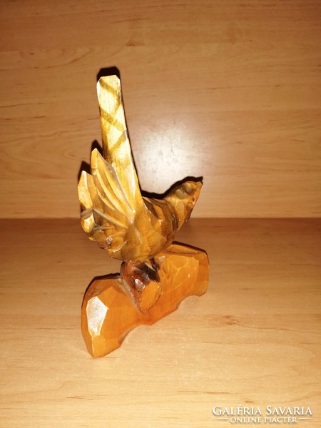 Retro carved wooden bird 17 cm high