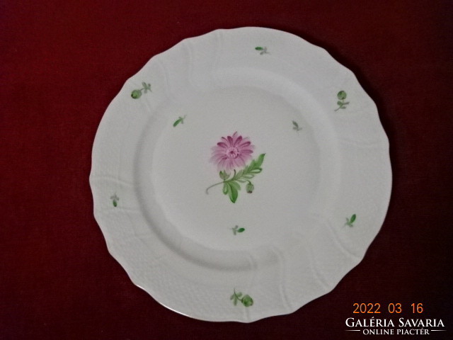 Herendi porcelán lapostányér rózsaszín virágos. átmérő 26 cm. Vanneki! Jókai.