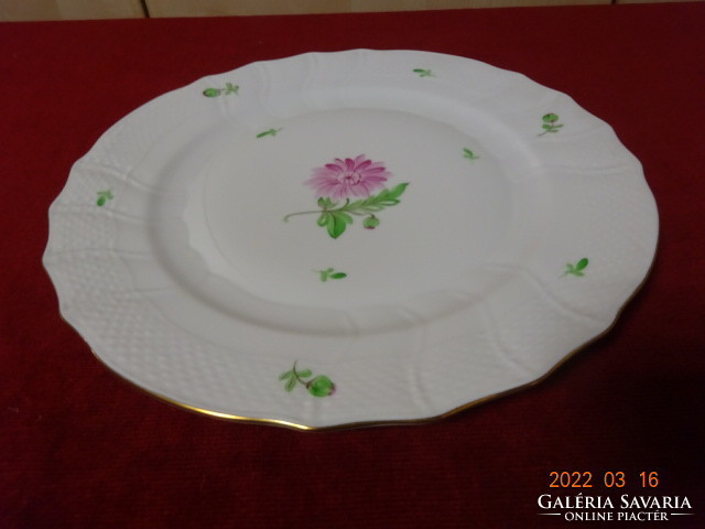 Herend porcelain flat plate with pink flowers. Diameter 26 cm. He has! Jókai.