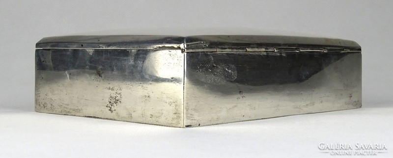 1H693 Antik jelzett 800-as ezüst kártyadoboz 380 g