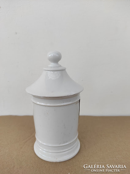 Antique doctor medicine pharmacy jar with white porcelain glued paper inscription 5135