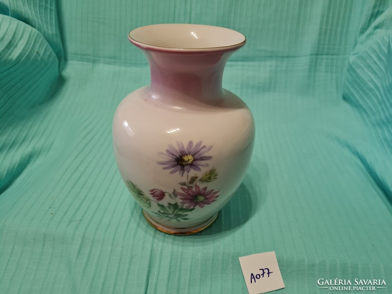 Hollóházi virágos váza 17 cm