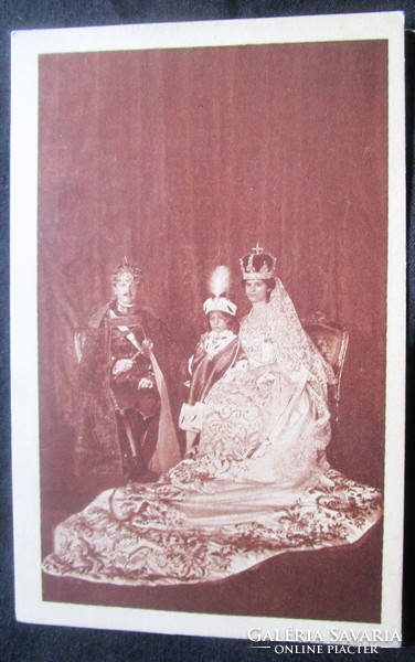 Coronation Buda 1916 last Hungarian king iv. Charles photo - postcard charcoal shot