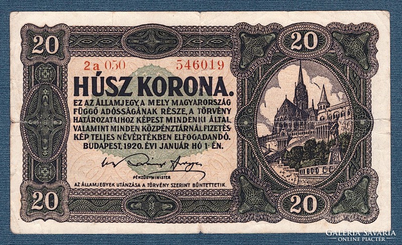 20 Korona 1920 Pont nélkül