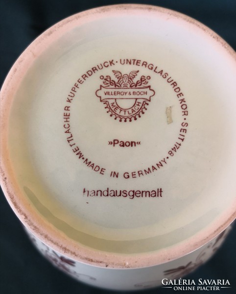 DT/026 - VILLEROY & BOCH – Paon (Páva) dekoros porcelán váza