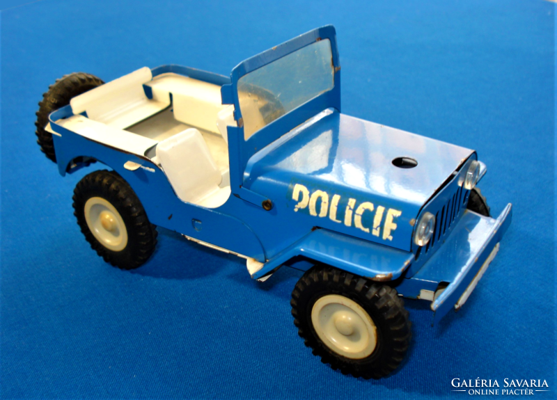 Retro Wind Up Police Jeep Record Player (ites, early 1970s)