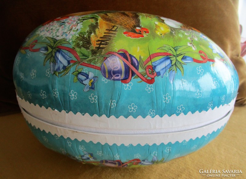 Giant 24cm Exclusive Large Old Easter Egg Pulp Rare Retro Decoration Bonbon Holder
