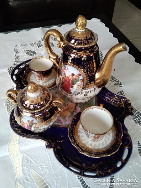 Antique alt wien porcelain coffee set with beautiful markings and thick gilding!