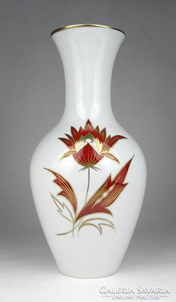 1H725 Old Large Gilded Flower Unterweissbach Porcelain Vase 26.5 Cm
